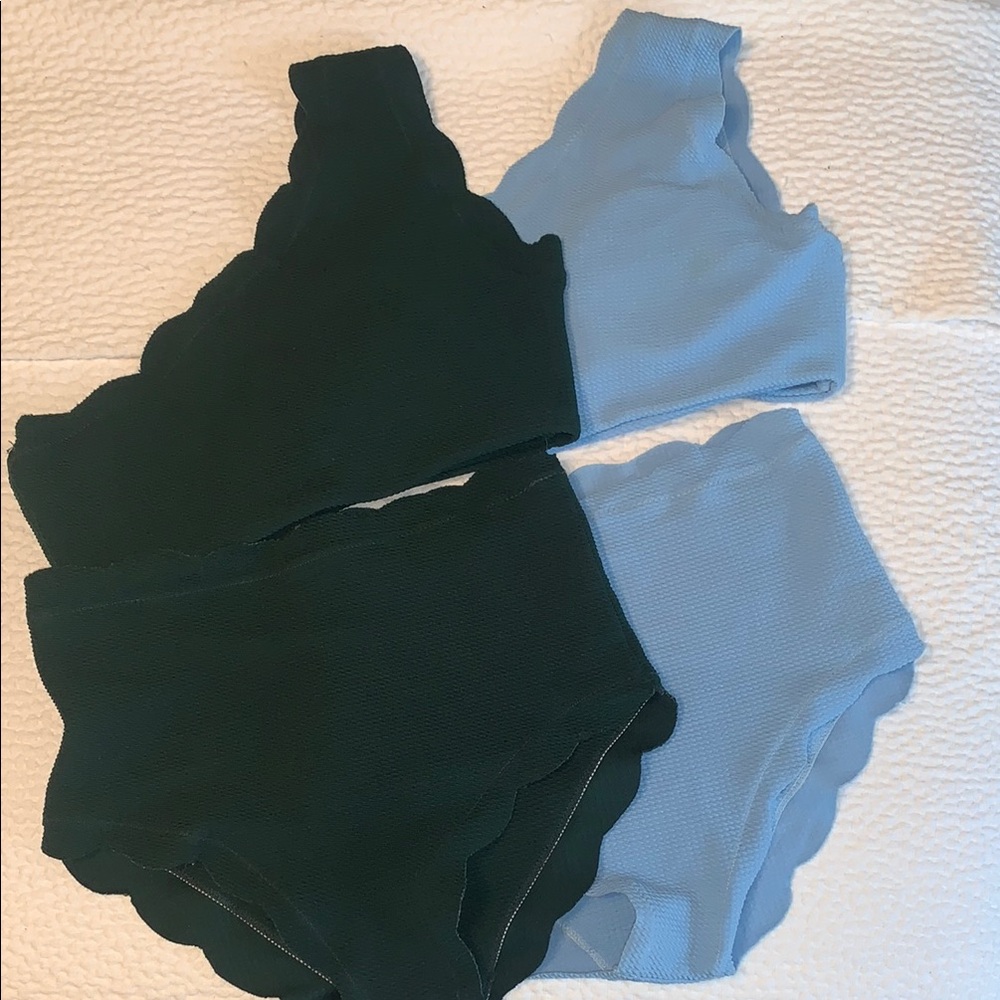 Green and Blue Bikini Set for Swim